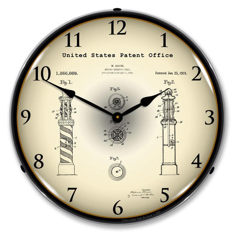 Kavan Rotary Barber Pole1920 Patent Backlit LED Clock-LED Clocks-Grease Monkey Garage