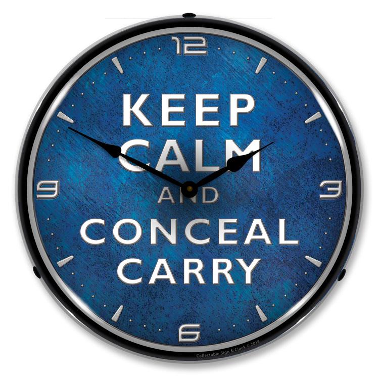 Keep Calm Conceal Carry LED Clock-LED Clocks-Grease Monkey Garage