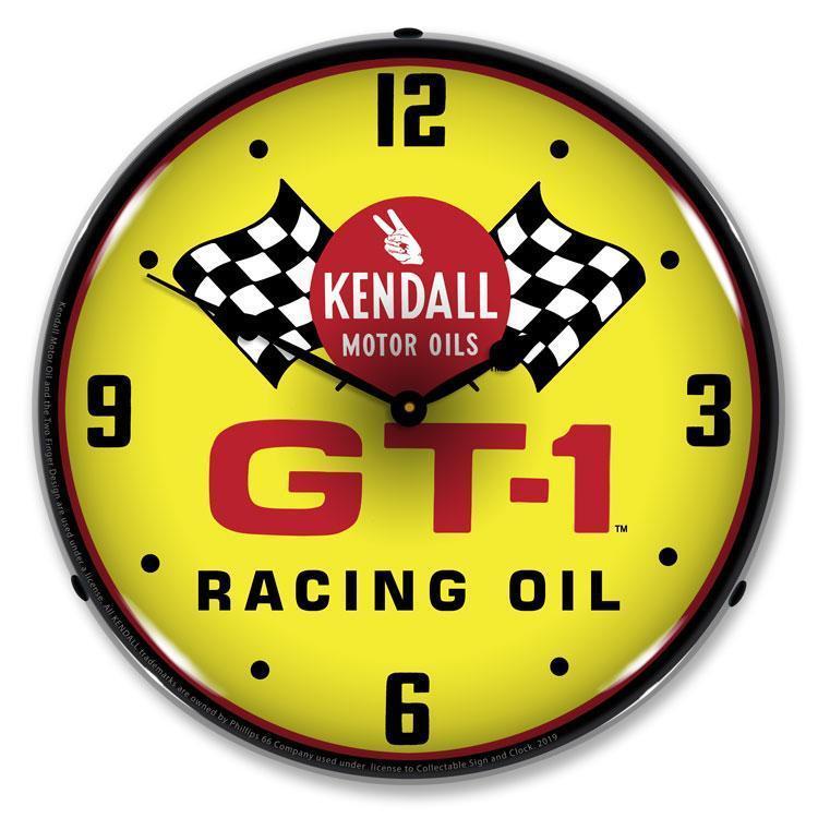 Kendall GT-1 Racing Oil Backlit LED Clock-LED Clocks-Grease Monkey Garage