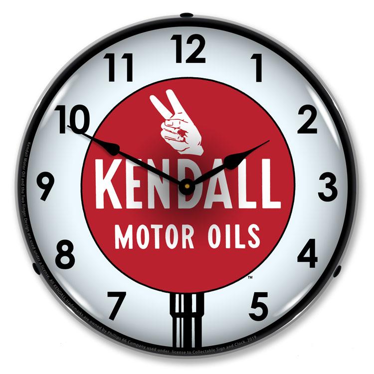 Kendall Motor Oil 3 LED Clock-LED Clocks-Grease Monkey Garage