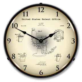 Koken Barber's Chair 1929 Patent Backlit LED Clock-LED Clocks-Grease Monkey Garage