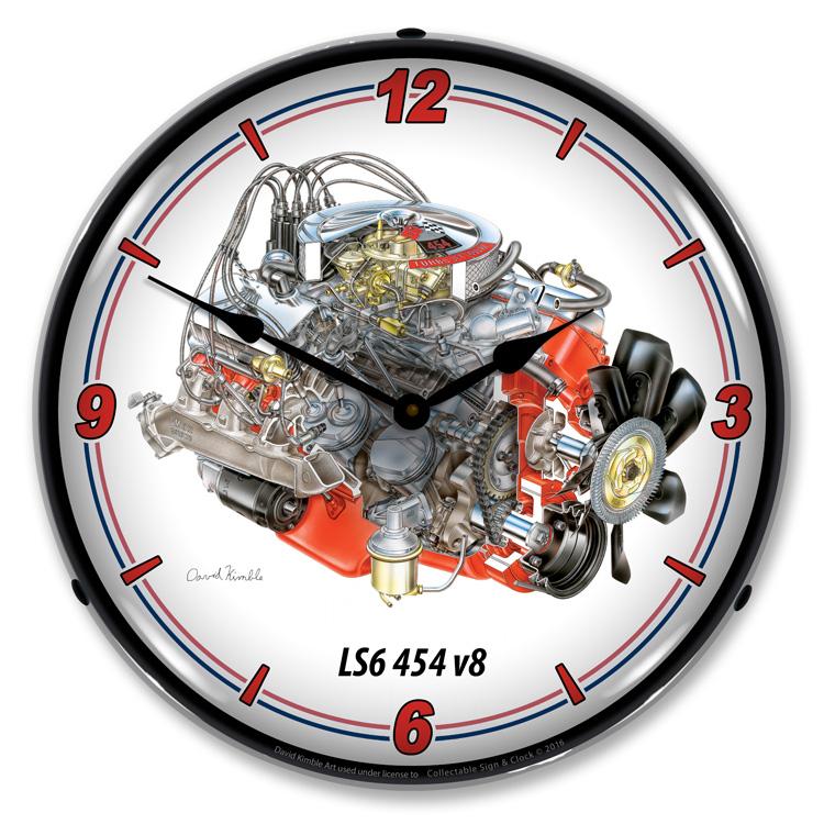 LS6 454 v8 LED Clock-LED Clocks-Grease Monkey Garage