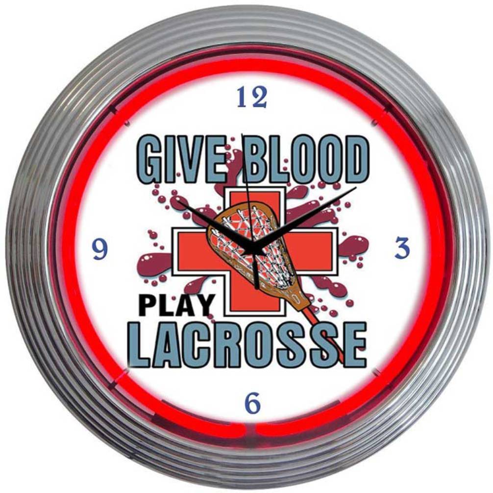Lacrosse Neon Clock-Clocks-Grease Monkey Garage