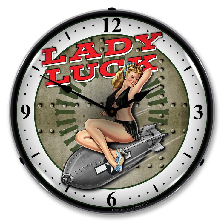 Lady Luck LED Clock-LED Clocks-Grease Monkey Garage