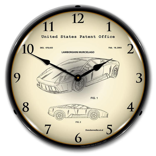 Lamborghini Murcielago 2003 Patent Backlit LED Clock-LED Clocks-Grease Monkey Garage