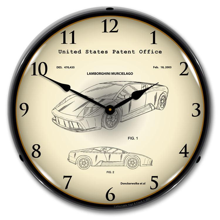 Lamborghini Murcielago 2003 Patent Backlit LED Clock-LED Clocks-Grease Monkey Garage