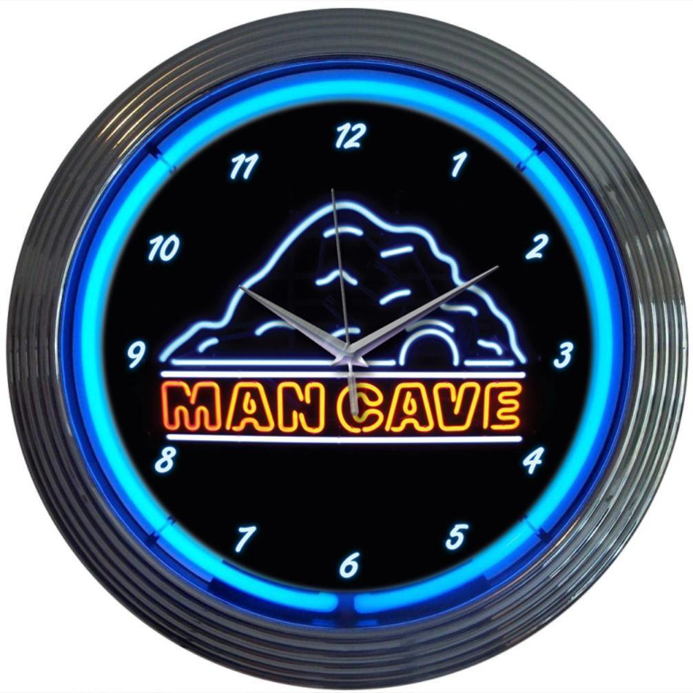 Man Cave Neon Clock-Clocks-Grease Monkey Garage