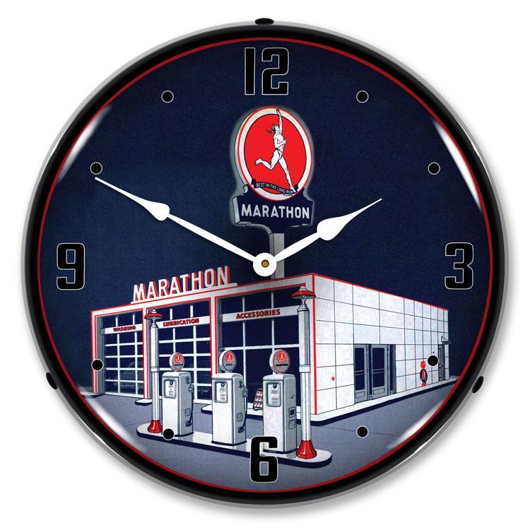 Marathon Gas LED Clock-LED Clocks-Grease Monkey Garage