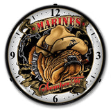 Marines Bulldog LED Clock-LED Clocks-Grease Monkey Garage