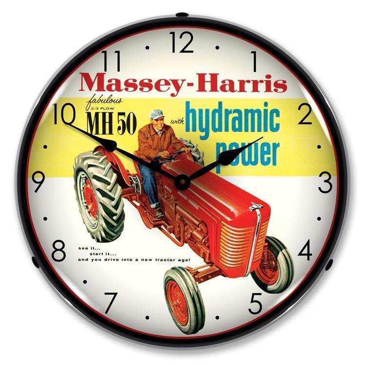 Massey-Harris Backlit LED Clock-LED Clocks-Grease Monkey Garage
