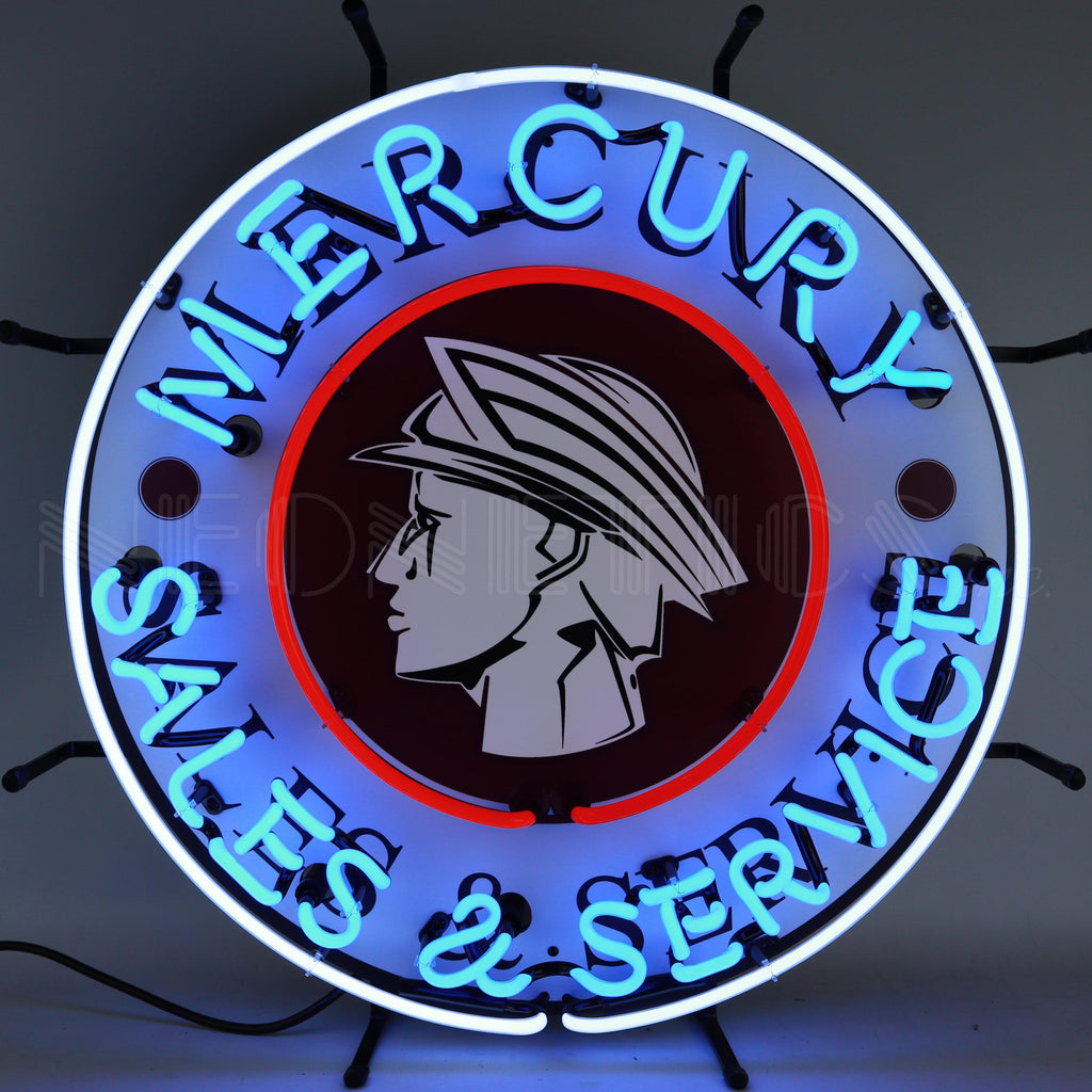 Mercury Sales And Service Neon Sign-Neon Signs-Grease Monkey Garage