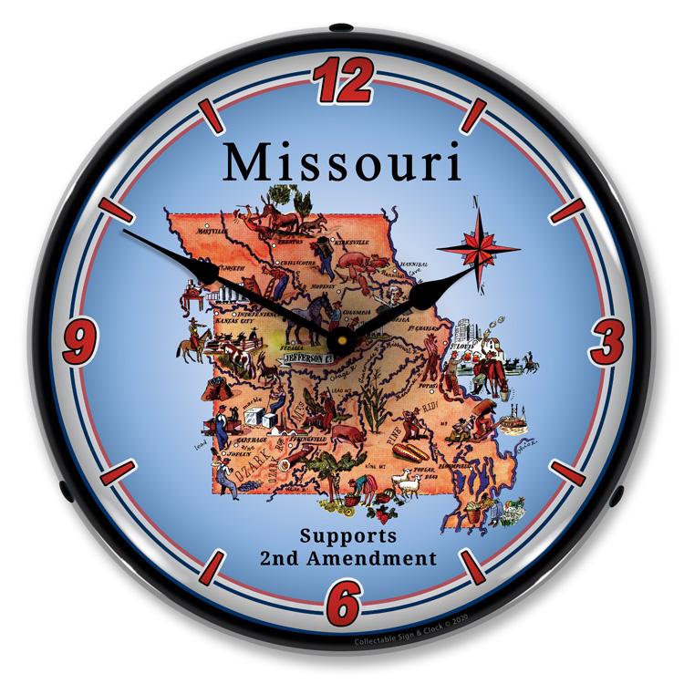 Missouri Supports the 2nd Amendment LED Clock-LED Clocks-Grease Monkey Garage