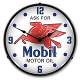 Mobil Oil Backlit LED Clock-LED Clocks-Grease Monkey Garage