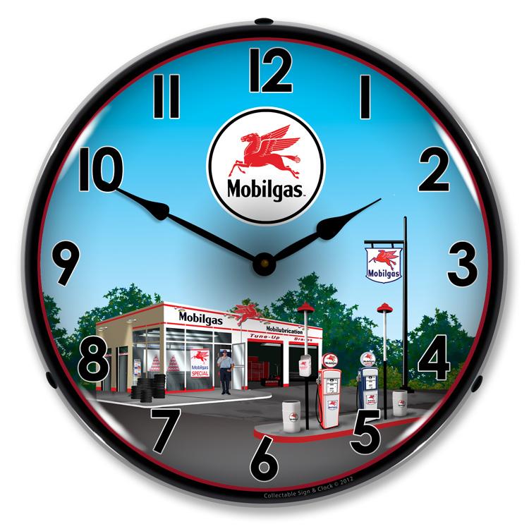 Mobil Station LED Clock-LED Clocks-Grease Monkey Garage