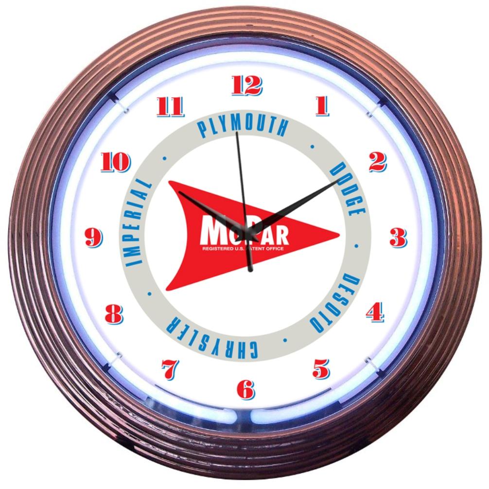 Mopar Arrow Neon Clock-Clocks-Grease Monkey Garage