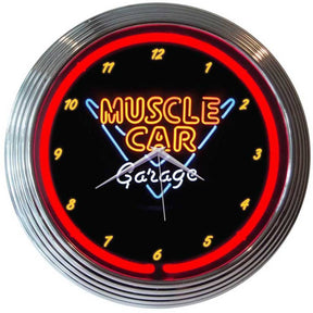 Muscle Car Garage Neon Clock-Clocks-Grease Monkey Garage