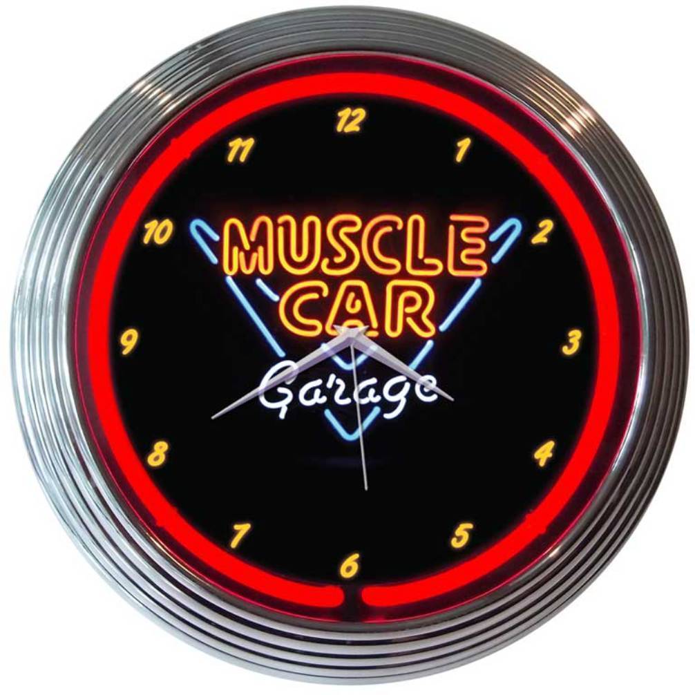 Muscle Car Garage Neon Clock-Clocks-Grease Monkey Garage