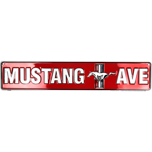 Mustang Ave Metal Street Sign-Metal Signs-Grease Monkey Garage