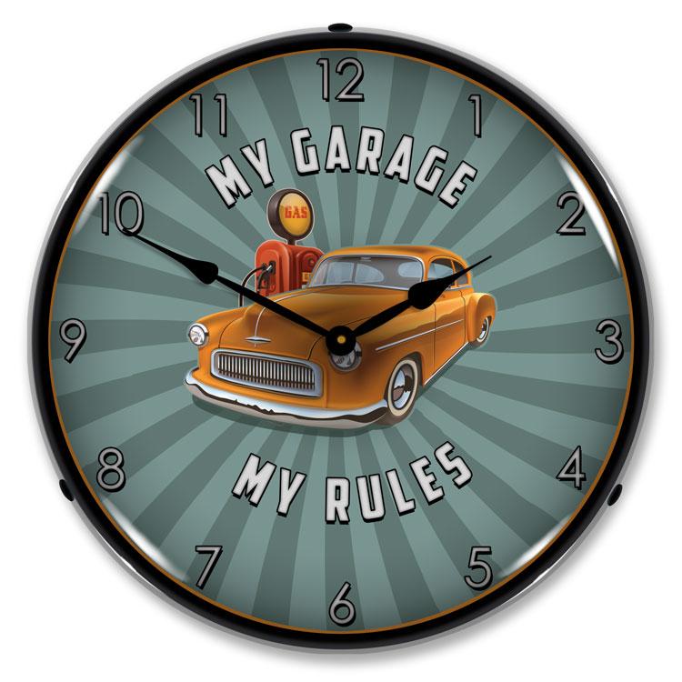 My Garage My Rules LED Clock-LED Clocks-Grease Monkey Garage