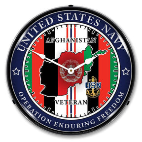 Navy Veteran Operation Enduring Freedom LED Clock-LED Clocks-Grease Monkey Garage