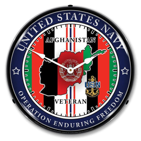Navy Veteran Operation Enduring Freedom LED Clock-LED Clocks-Grease Monkey Garage