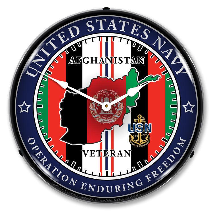 Navy Veteran Operation Enduring Freedom LED Clock-LED Clocks-Grease Monkey Garage