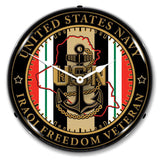 Navy Veteran Operation Iraqi Freedom LED Clock-LED Clocks-Grease Monkey Garage