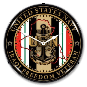 Navy Veteran Operation Iraqi Freedom LED Clock-LED Clocks-Grease Monkey Garage