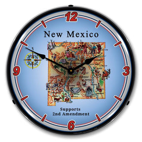 New Mexico Supports the 2nd Amendment LED Clock-LED Clocks-Grease Monkey Garage