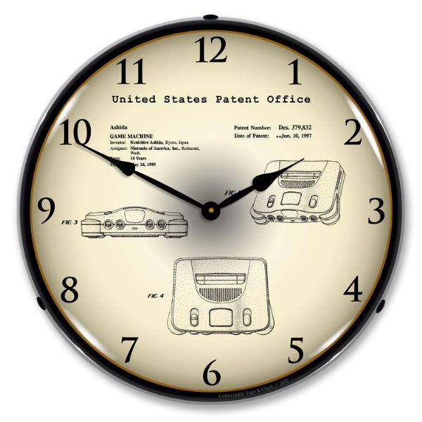 Nintendo 64 Game 1995 Patent Backlit LED Clock-LED Clocks-Grease Monkey Garage