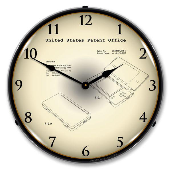 Nintendo DS Electronic Game 2006 Patent Backlit LED Clock-LED Clocks-Grease Monkey Garage