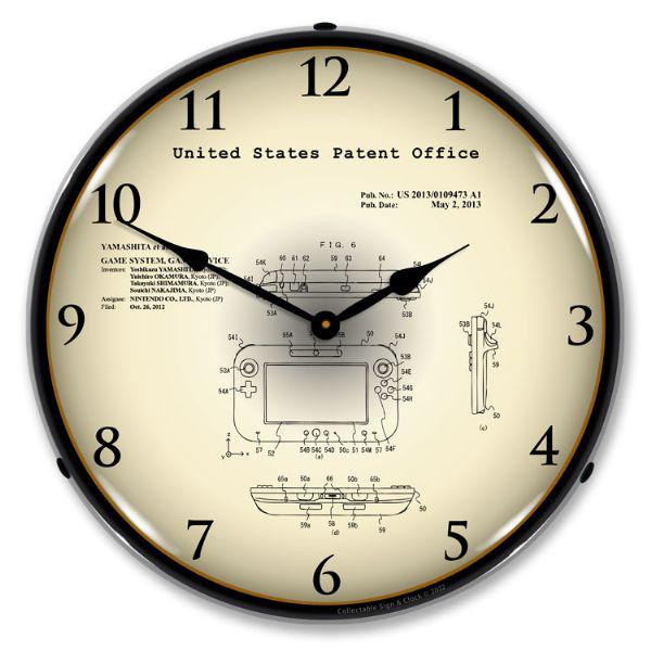 Nintendo Wii U Game System 2012 Patent Backlit LED Clock-LED Clocks-Grease Monkey Garage