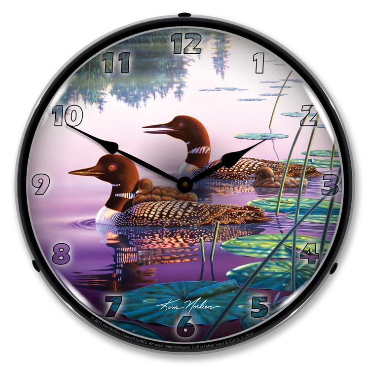 Northern Splendor Loons LED Clock-LED Clocks-Grease Monkey Garage