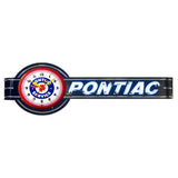 Offset Pontiac Service Neon Clock Sign-Neon Clock Signs-Grease Monkey Garage