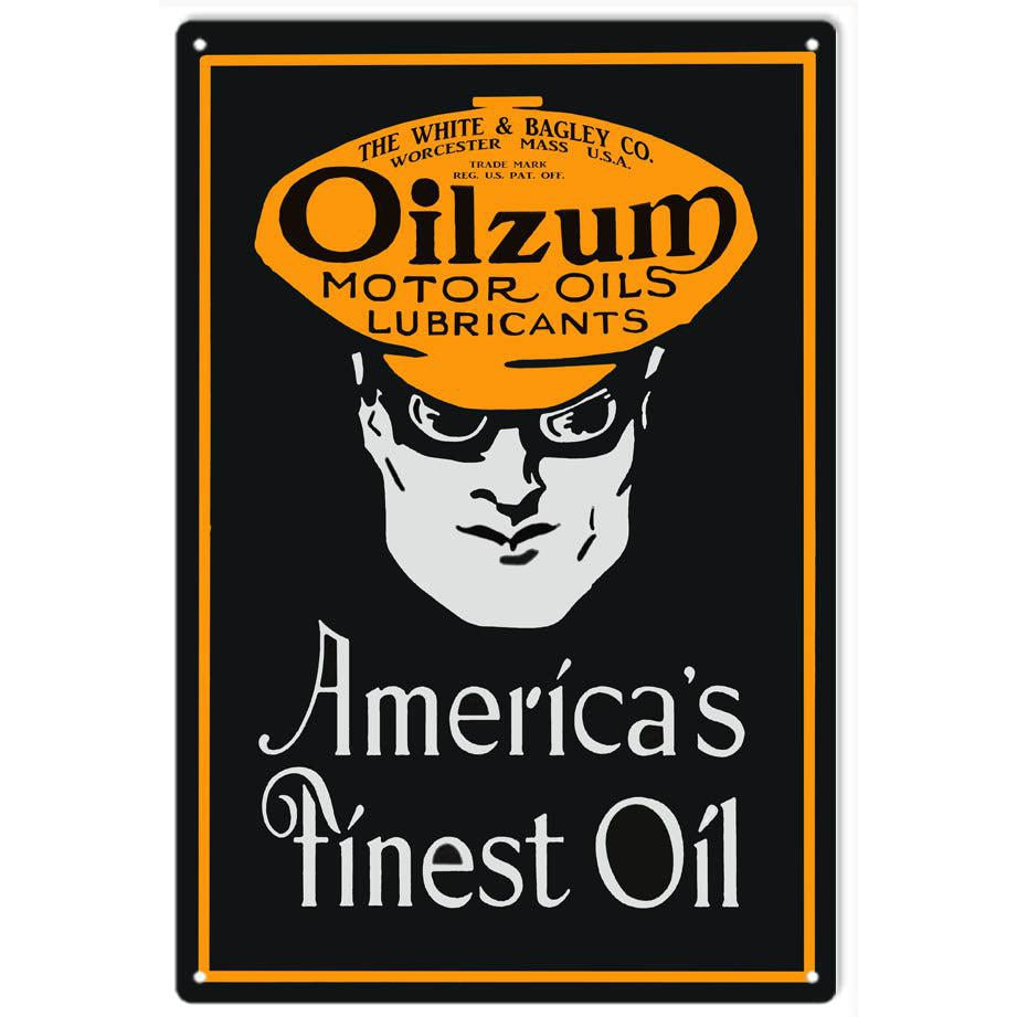 Oilzum Motor Oil Metal Sign-Metal Signs-Grease Monkey Garage