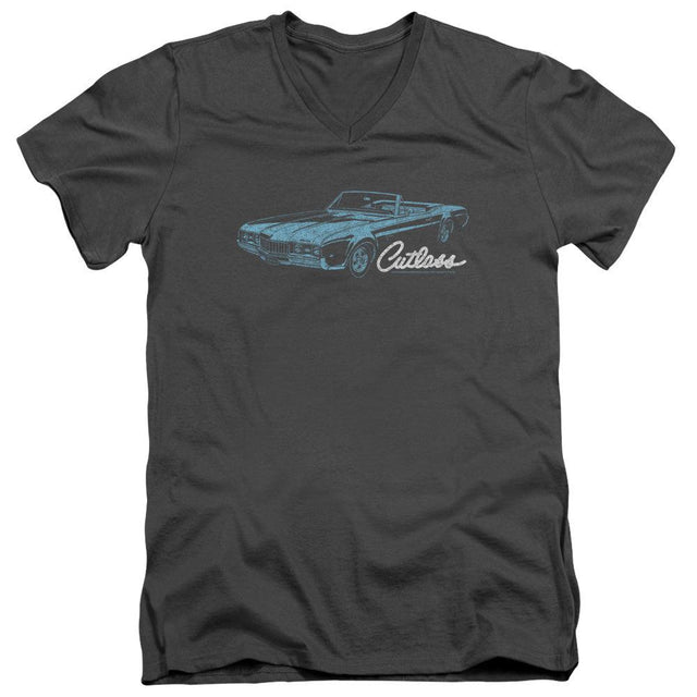 Oldsmobile 1968 Cutlass Convertible Short-Sleeve T-Shirt V-Neck T-Shirt-Grease Monkey Garage