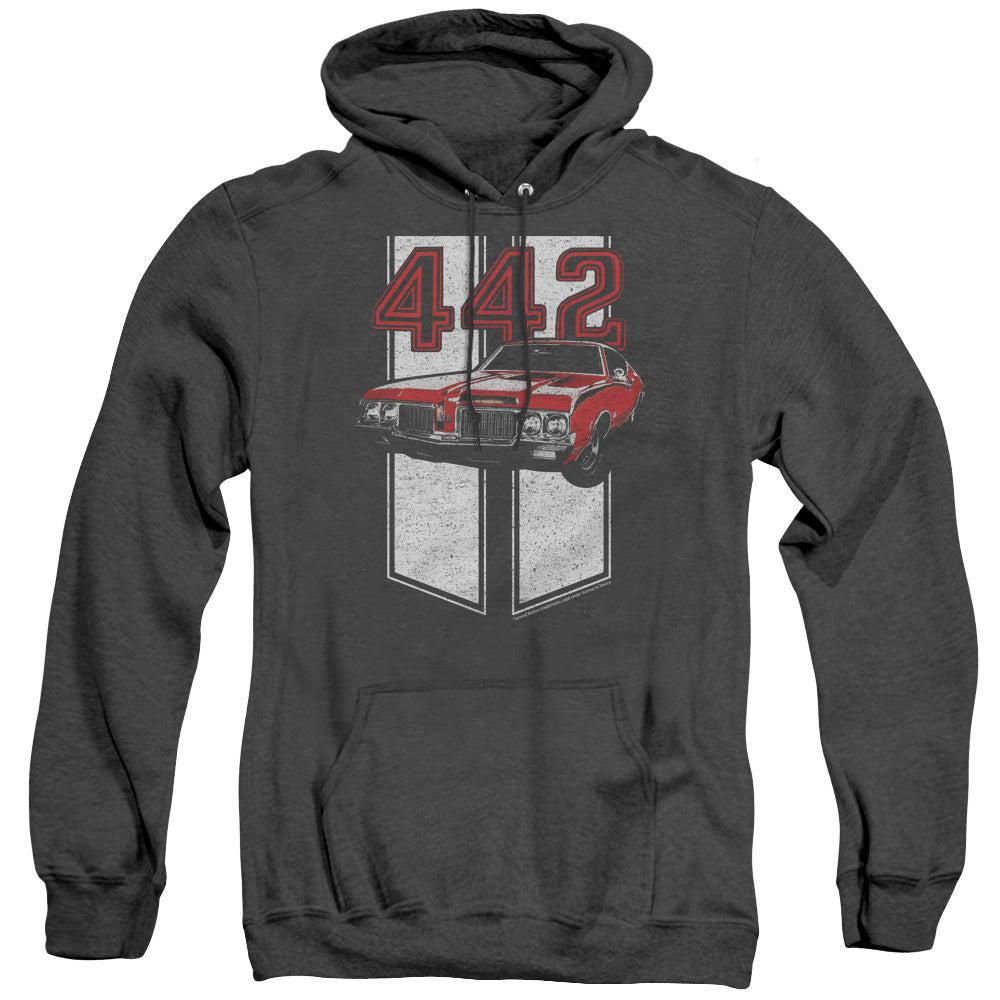 Oldsmobile 442 Heather Hoodie-Grease Monkey Garage