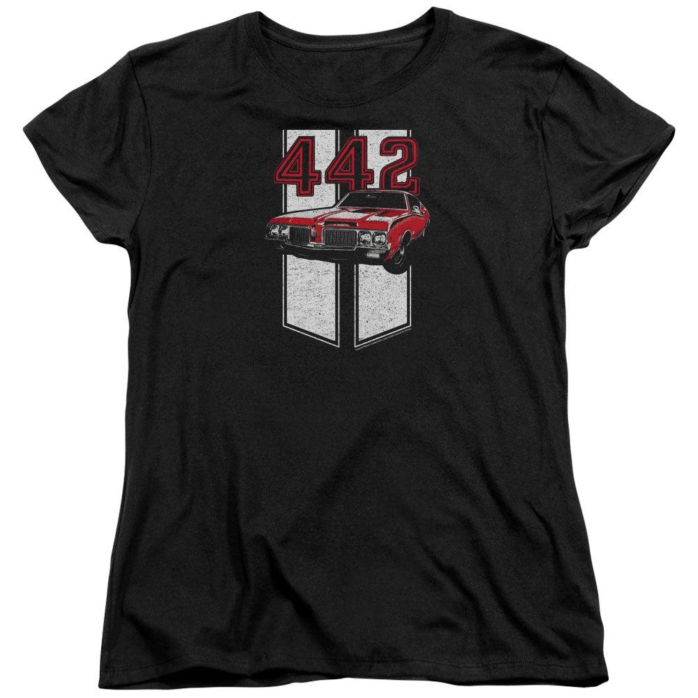 Oldsmobile 442 Women's Short-Sleeve T-Shirt-Grease Monkey Garage