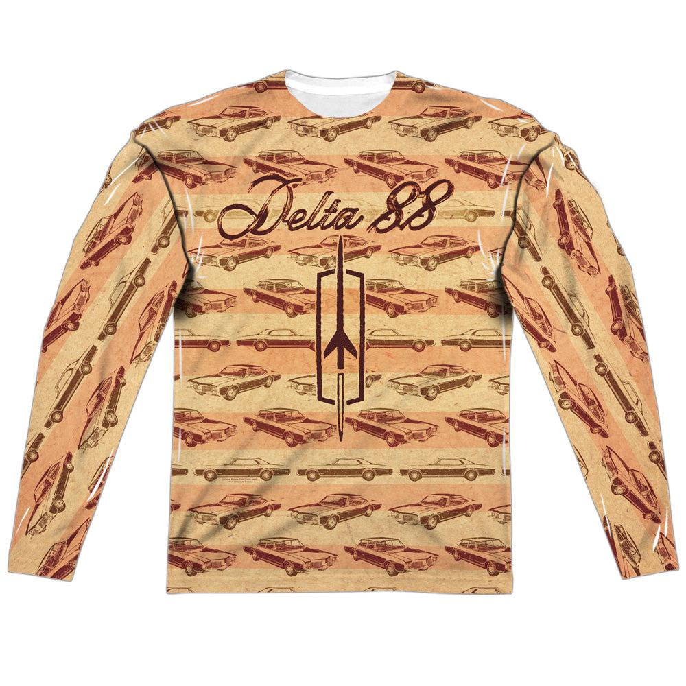 Oldsmobile Delta 88 (Front/Back Print) Long-Sleeve T-Shirt 100% Poly-Grease Monkey Garage