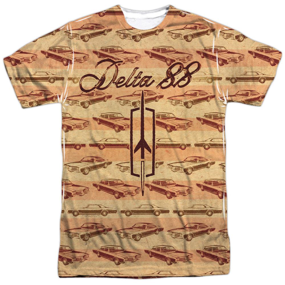 Oldsmobile Delta 88 (Front/Back Print) Short-Sleeve T-Shirt 100% Poly-Grease Monkey Garage