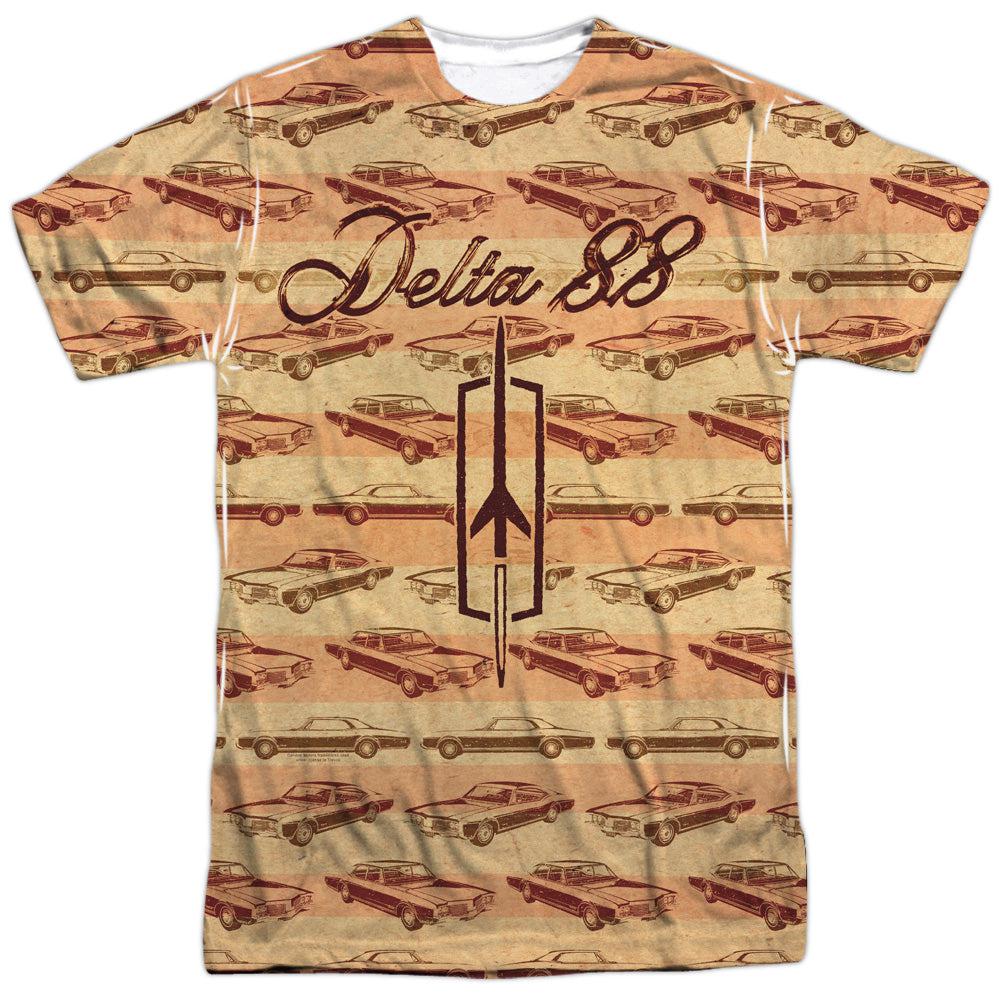 Oldsmobile Delta 88 (Front/Back Print) Short-Sleeve T-Shirt 100% Poly-Grease Monkey Garage