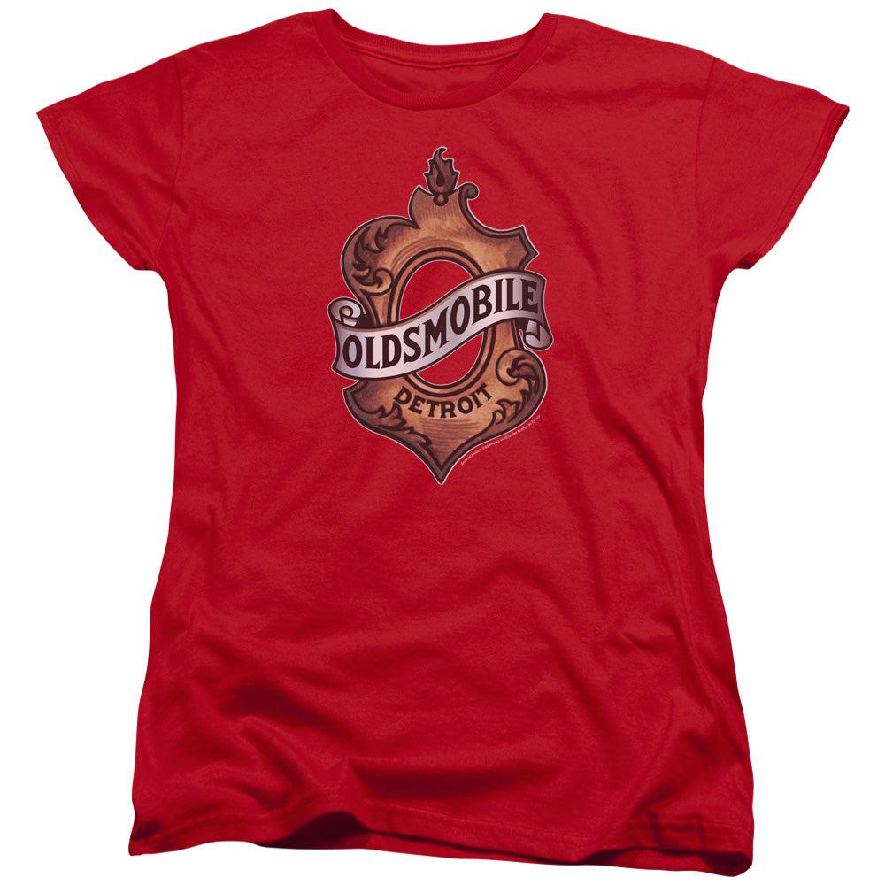 Oldsmobile Detroit Emblem Women's Short-Sleeve T-Shirt-Grease Monkey Garage