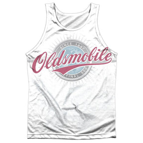 Oldsmobile Oversized and Faded Logo 100% Poly Tank Top-Grease Monkey Garage