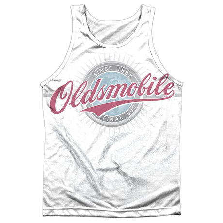 Oldsmobile Oversized and Faded Logo 100% Poly Tank Top-Grease Monkey Garage
