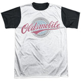 Oldsmobile Oversized and Faded Logo Black Back Short-Sleeve T-Shirt-Grease Monkey Garage
