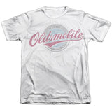 Oldsmobile Oversized and Faded Logo Poly/Cotton Blend Short-Sleeve T-Shirt-Grease Monkey Garage
