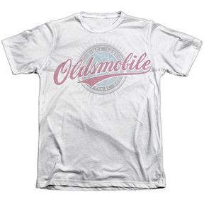 Oldsmobile Oversized and Faded Logo Poly/Cotton Blend Short-Sleeve T-Shirt-Grease Monkey Garage