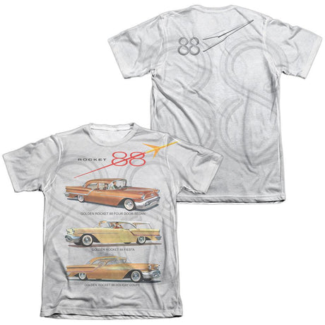 Oldsmobile Rocket 88 (Front/Back Print) Poly/Cotton Blend Short-Sleeve T-Shirt-Grease Monkey Garage