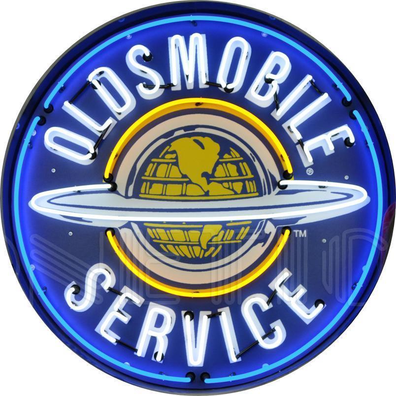 Oldsmobile Service Neon Sign in Steel Can (36")-Neon Signs-Grease Monkey Garage