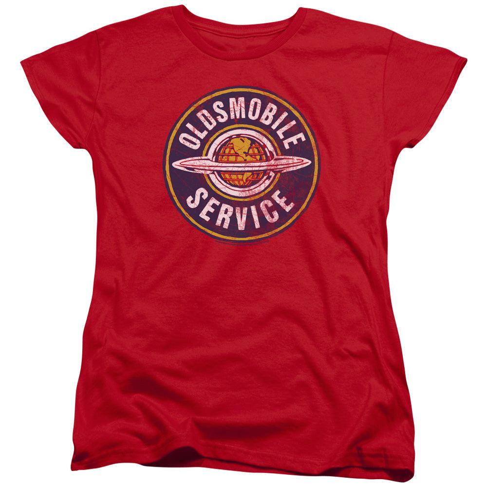 Oldsmobile Vintage Service Women's Short-Sleeve T-Shirt-Grease Monkey Garage